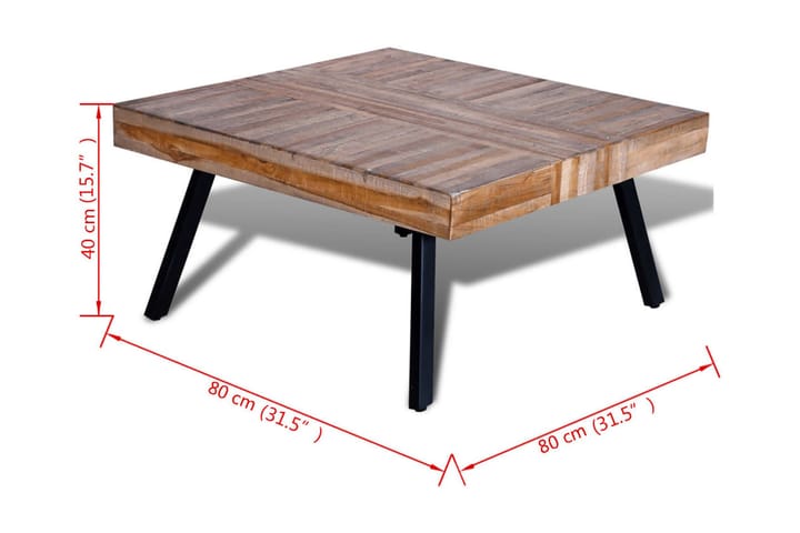 Sohvapöytä neliö kierrätetty tiikki - Ruskea - Sohvapöytä