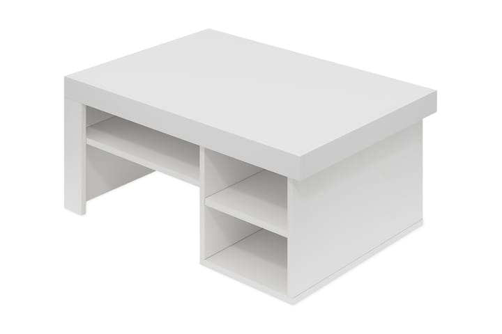 Sohvapöytä Njonnjos 92 cm Säilytyksellä Hyllyt - Valkoinen - Sohvapöytä