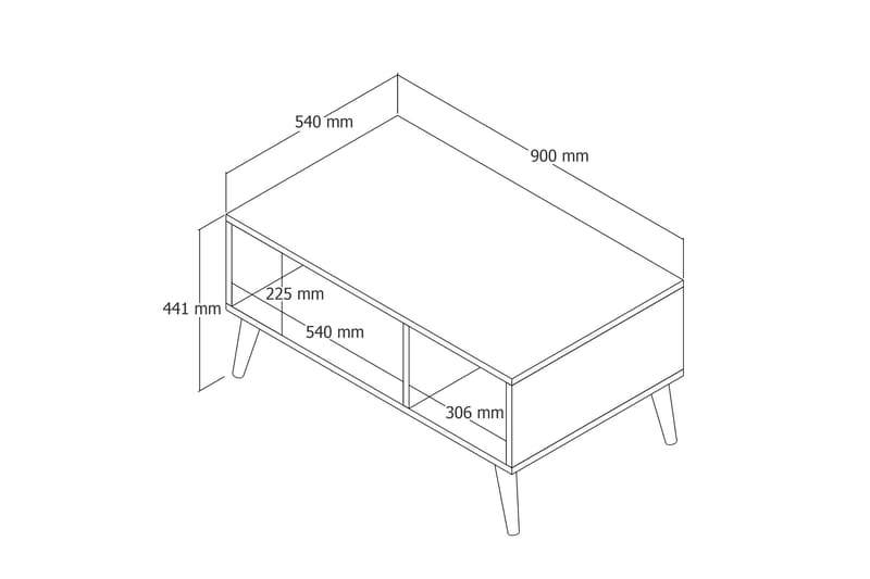 Sohvapöytä NO_BRAND Elrasmo sohvapöytä 90x54x90 cm Ruskea - Huonekalut - Pöytä & ruokailuryhmä - Sohvapöytä