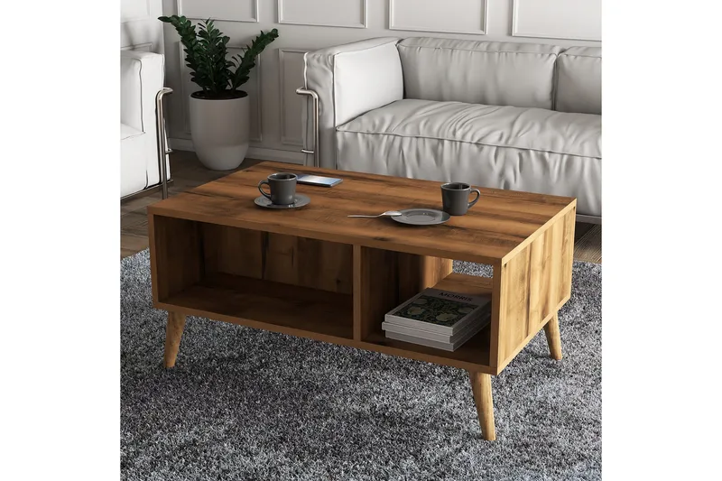 Sohvapöytä NO_BRAND Elrasmo sohvapöytä 90x54x90 cm Ruskea - Huonekalut - Pöytä & ruokailuryhmä - Sohvapöytä