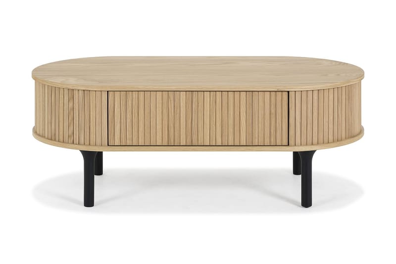 Sohvapöytä Noira 118 cm Soikea Laatikolla, Tammi/Musta