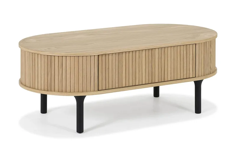 Sohvapöytä Noira 118 cm Soikea Laatikolla - Tammi/Musta - Huonekalut - Pöytä & ruokailuryhmä - Sohvapöytä