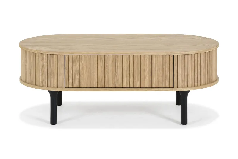Sohvapöytä Noira 118 cm Soikea Laatikolla, Tammi/Musta