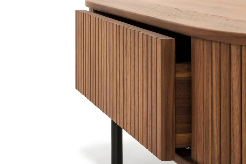 Sohvapöytä Noira 118 cm Soikea Laatikolla - Pähkinä/Musta - Huonekalut - Pöytä & ruokailuryhmä - Sohvapöytä