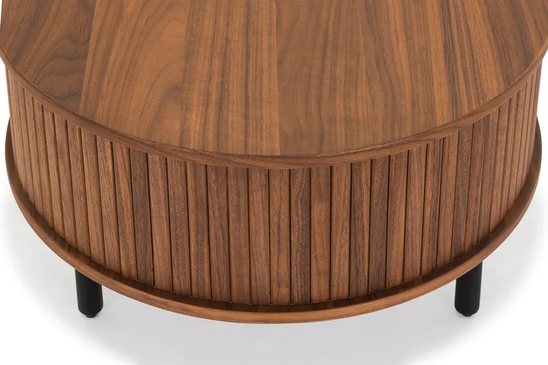 Sohvapöytä Noira 118 cm Soikea Laatikolla - Pähkinä/Musta - Huonekalut - Pöytä & ruokailuryhmä - Sohvapöytä