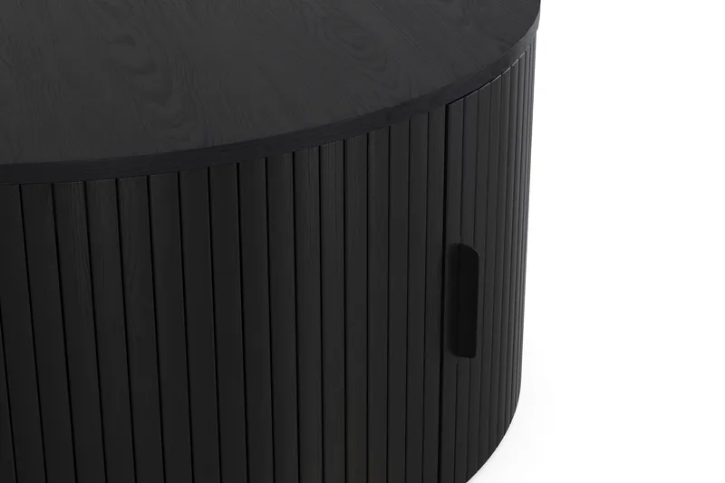 Sohvapöytä Noira 80 cm Pyöreä Säilytyksellä - Musta - Huonekalut - Pöytä & ruokailuryhmä - Sohvapöytä