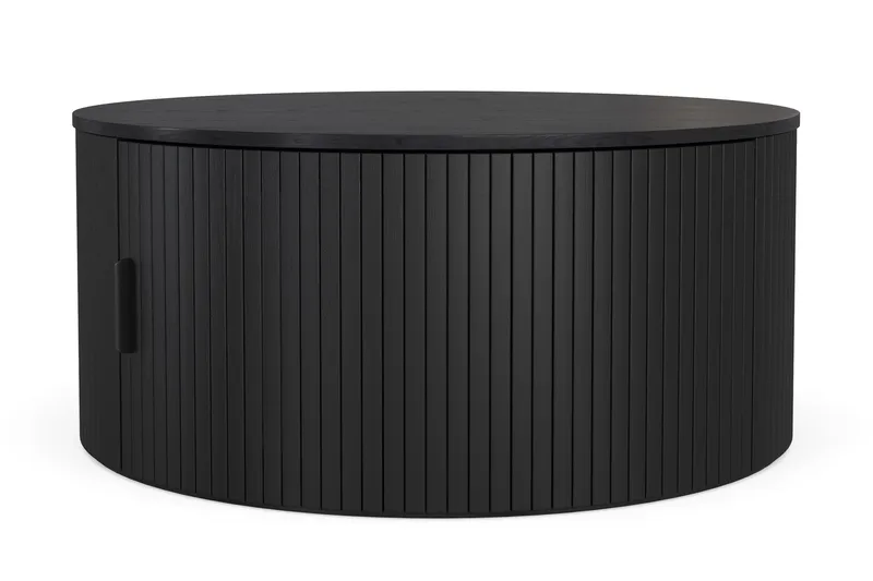Sohvapöytä Noira 80 cm Pyöreä Säilytyksellä - Musta - Huonekalut - Pöytä & ruokailuryhmä - Sohvapöytä