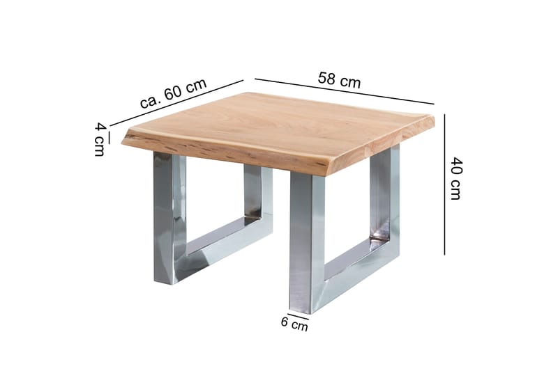 Sohvapöytä Nurston 58 cm - Puu/Luonnonväri/Hopea - Sohvapöytä