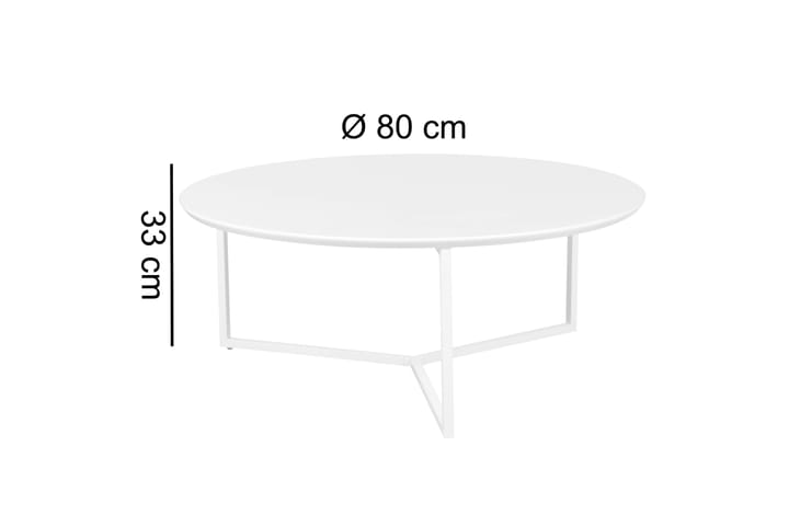 Sohvapöytä Ohnstad 80 cm Pyöreä - Valkoinen - Sohvapöytä