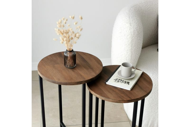 Sohvapöytä Olfat 35x35x35 cm Pyöreä - Ruskea - Huonekalut - Pöytä & ruokailuryhmä - Sohvapöytä