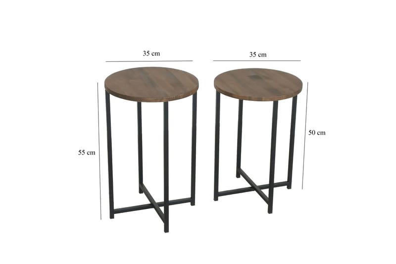 Sohvapöytä Olfat 35x35x35 cm Pyöreä - Ruskea - Huonekalut - Pöytä & ruokailuryhmä - Sohvapöytä