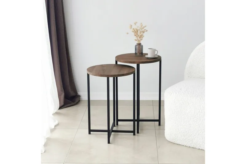 Sohvapöytä Olfat 35x35x35 cm Pyöreä - Ruskea - Huonekalut - Pöytä & ruokailuryhmä - Sohvapöytä