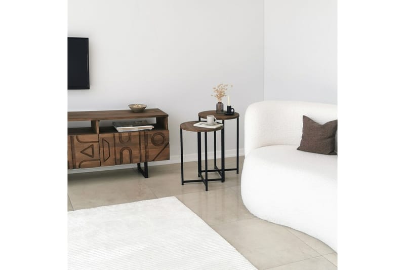 Sohvapöytä Olfat 35x35x35 cm Pyöreä - Ruskea - Huonekalut - Pöytä & ruokailuryhmä - Sohvapöytä