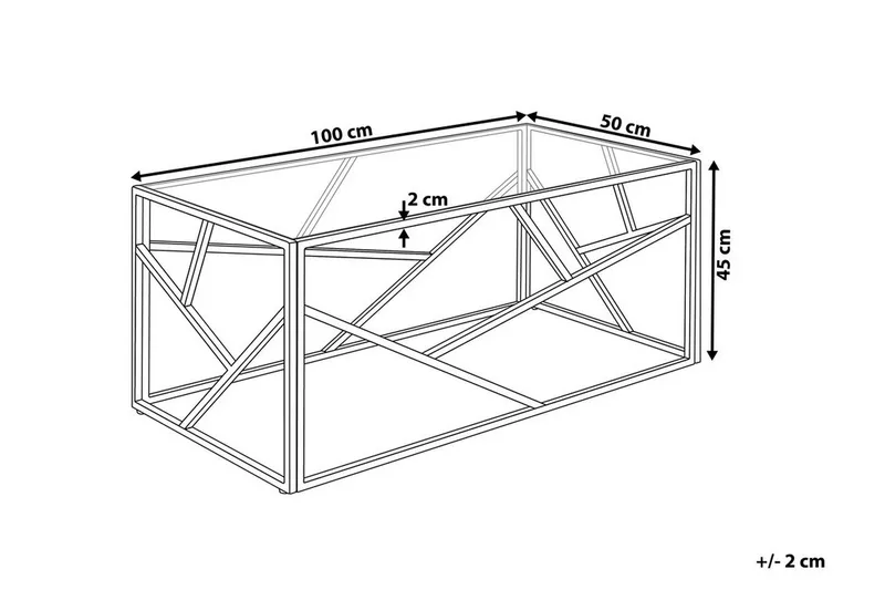 Sohvapöytä Orland 100 cm - Lasi/Kulta - Huonekalut - Pöytä & ruokailuryhmä - Sohvapöytä