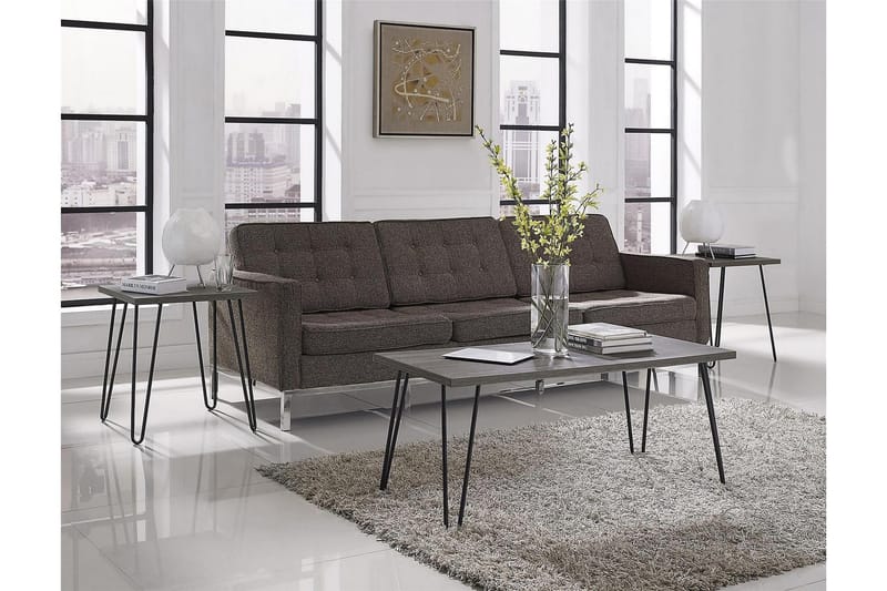 Sohvapöytä Owen 107 cm Harmaa/Musta - Dorel Home - Huonekalut - Pöytä & ruokailuryhmä - Sohvapöytä