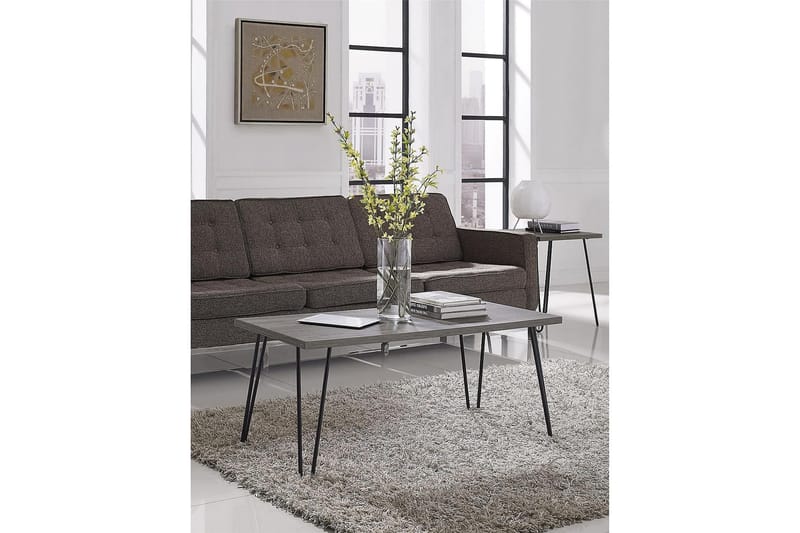 Sohvapöytä Owen 107 cm Harmaa/Musta - Dorel Home - Huonekalut - Pöytä & ruokailuryhmä - Sohvapöytä