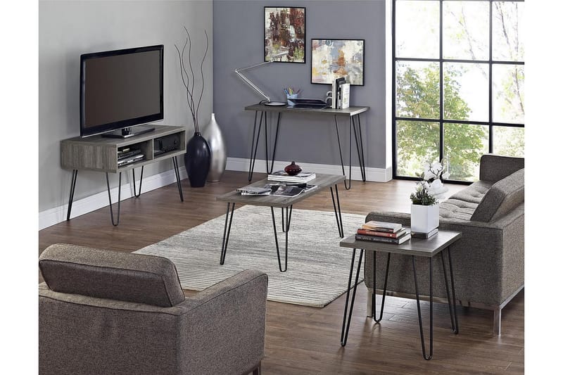 Sohvapöytä Owen 107 cm Harmaa/Musta - Dorel Home - Huonekalut - Pöytä & ruokailuryhmä - Sohvapöytä