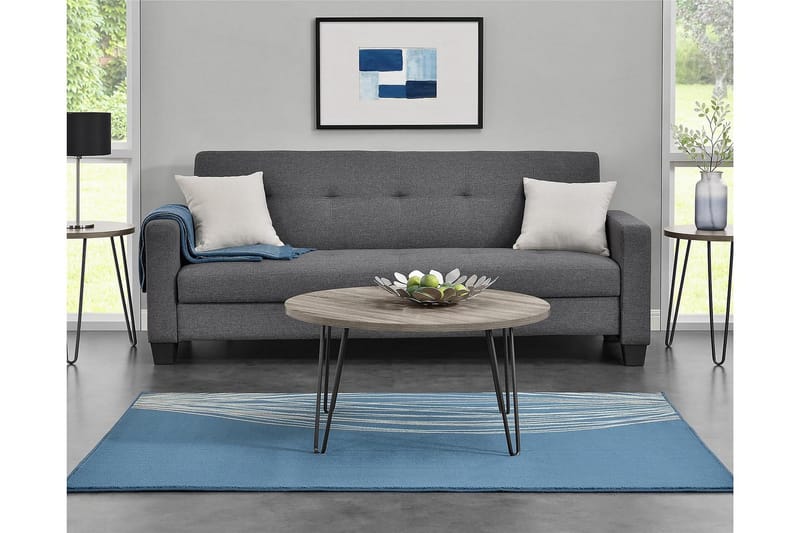 Sohvapöytä Owen 90 cm Soikea Pyöreä Harmaa/Musta - Dorel Home - Huonekalut - Pöytä & ruokailuryhmä - Sohvapöytä