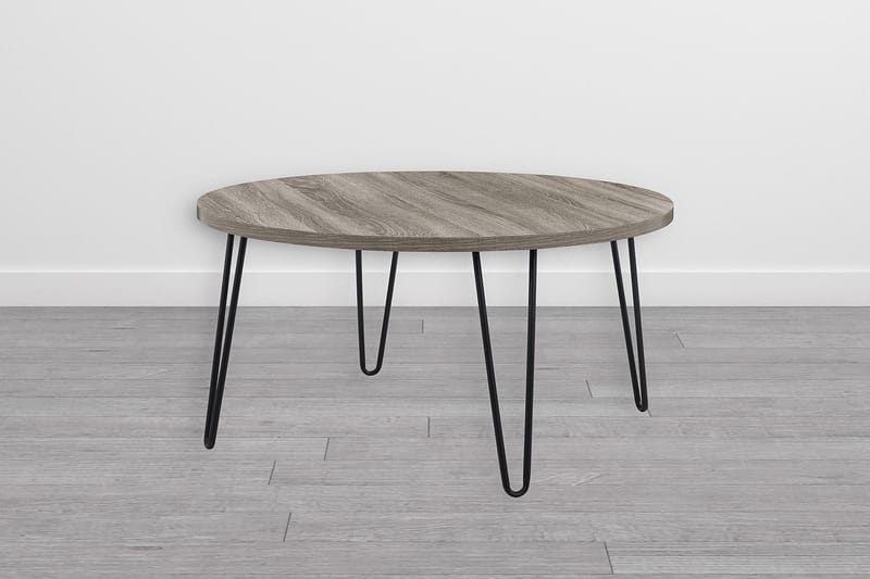 Sohvapöytä Owen 90 cm Soikea Pyöreä Harmaa/Musta - Dorel Home - Huonekalut - Pöytä & ruokailuryhmä - Sohvapöytä