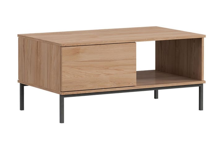 Sohvapöytä Quertas 100 cm Laatikolla ja Hyllyllä - Luonnonväri/Musta - Sohvapöytä