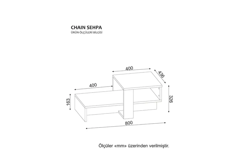 Sohvapöytä Quoja 80 cm Säilytyksellä Hylly - Valkoinen/Pähkinänruskea - Huonekalut - Pöytä & ruokailuryhmä - Sohvapöytä