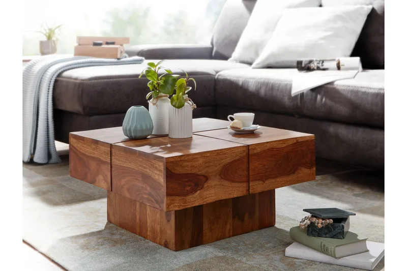 Sohvapöytä Rachid 58 cm Neliö - Luonnonväri - Huonekalut - Pöytä & ruokailuryhmä - Sohvapöytä