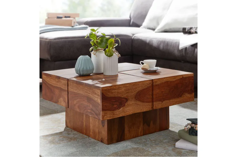 Sohvapöytä Rachid 58 cm Neliö - Luonnonväri - Huonekalut - Pöytä & ruokailuryhmä - Sohvapöytä