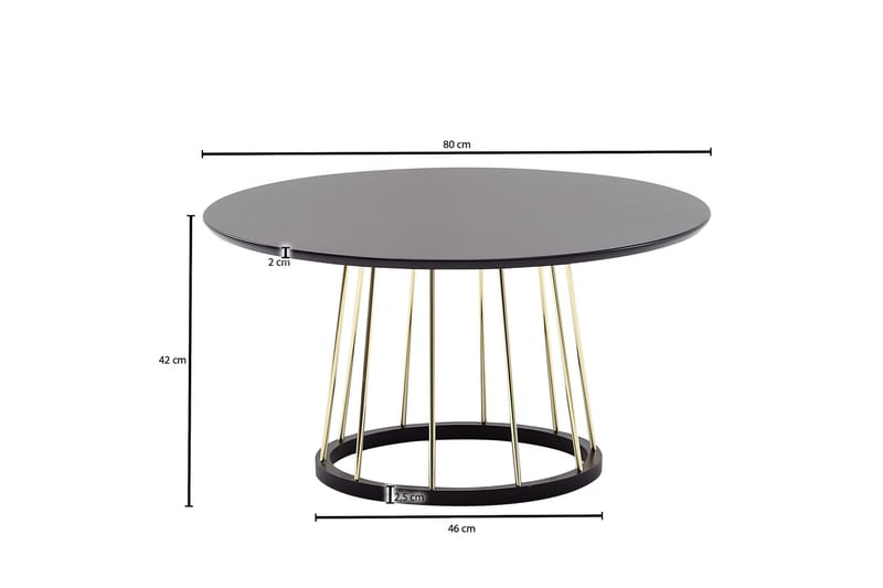 Sohvapöytä Rachid 80 cm Suorakaide - Musta - Huonekalut - Pöytä & ruokailuryhmä - Sohvapöytä