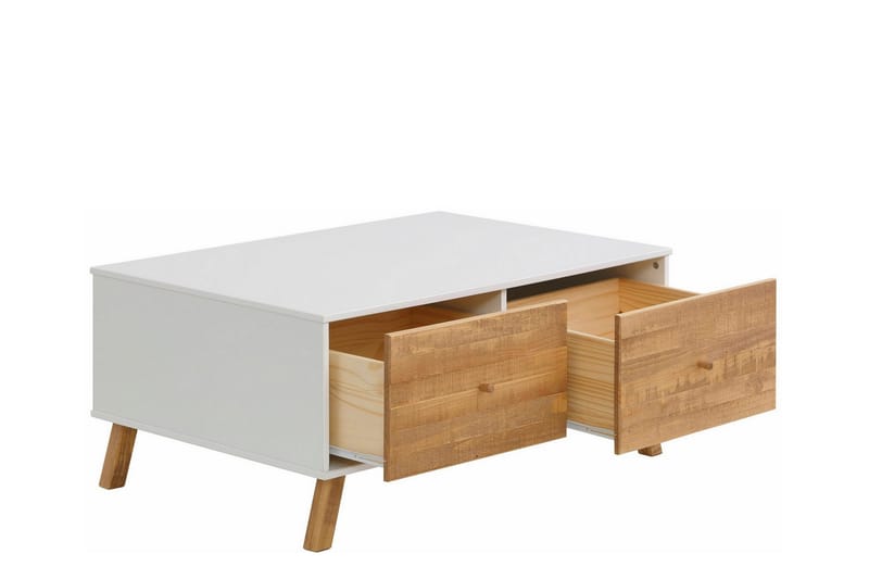 Sohvapöytä Rafney 100 cm - Valkoinen/Luonnonväri - Huonekalut - Pöytä & ruokailuryhmä - Sohvapöytä