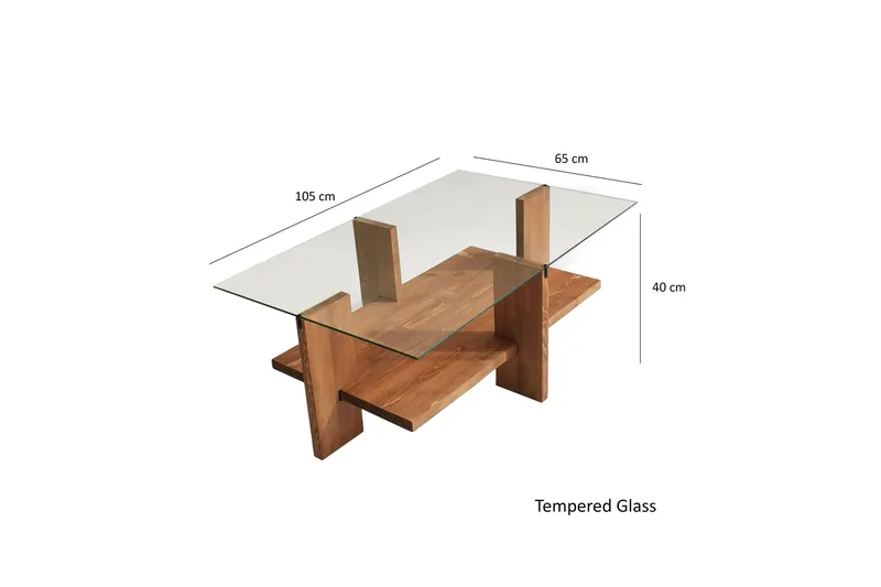 Sohvapöytä Razotaji 105x40x105 cm - Ruskea - Huonekalut - Pöytä & ruokailuryhmä - Sohvapöytä
