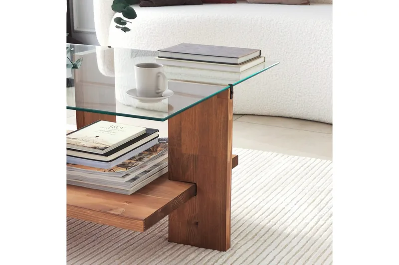 Sohvapöytä Razotaji 105x40x105 cm - Ruskea - Huonekalut - Pöytä & ruokailuryhmä - Sohvapöytä