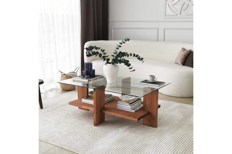 Sohvapöytä Razotaji 105x40x105 cm - Ruskea - Huonekalut - Pöytä & ruokailuryhmä - Sohvapöytä