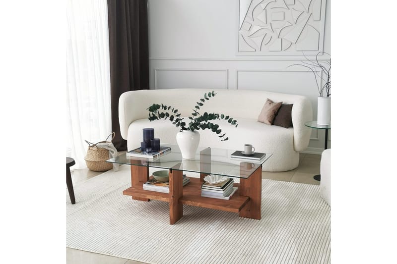 Sohvapöytä Razotaji 105x40x105 cm - Ruskea - Huonekalut - Pöytä & ruokailuryhmä - Sohvapöytä