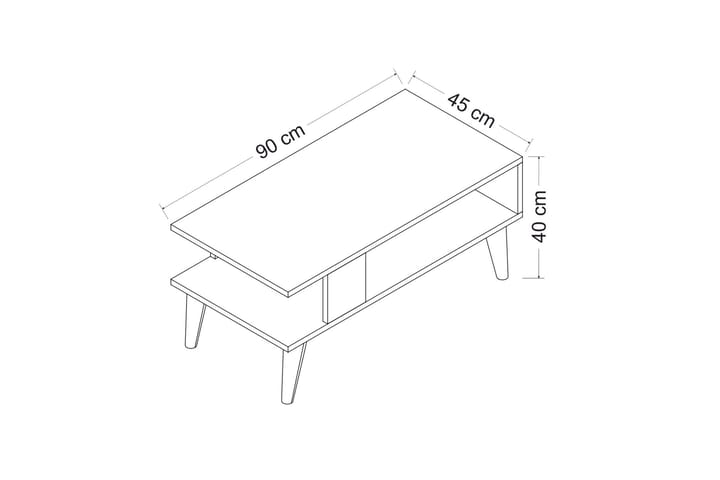 Sohvapöytä Razotaji 90x40x90 cm - Valkoinen - Sohvapöytä