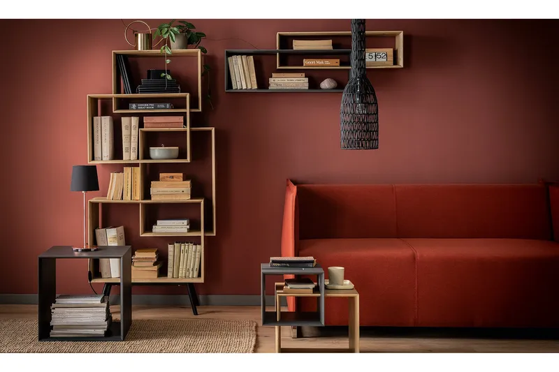 Sohvapöytä Ribbon 90 cm Säilytys Hylly Luonnonväri/Harmaa - VOX - Huonekalut - Pöytä & ruokailuryhmä - Sohvapöytä