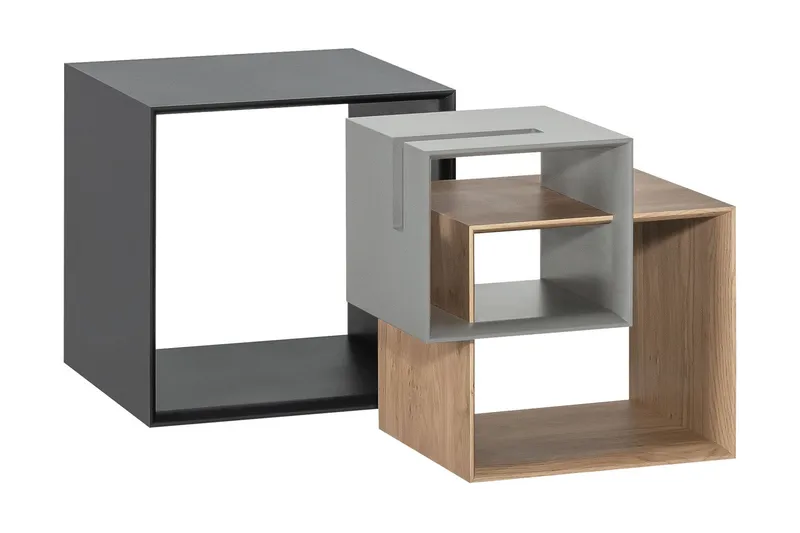 Sohvapöytä Ribbon 90 cm Säilytys Hylly Luonnonväri/Harmaa, VOX