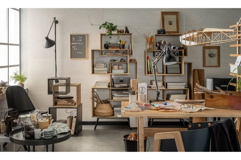 Sohvapöytä Ribbon 90 cm Säilytys Hylly Luonnonväri/Harmaa - VOX - Huonekalut - Pöytä & ruokailuryhmä - Sohvapöytä