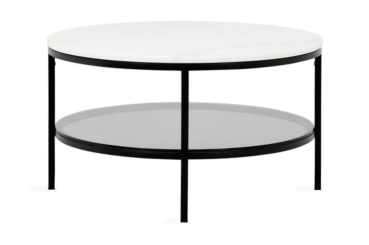 Sohvapöytä Riseine 80 cm Pyöreä Marmori - Valkoinen/Musta - Marmoripöydät - Sohvapöytä