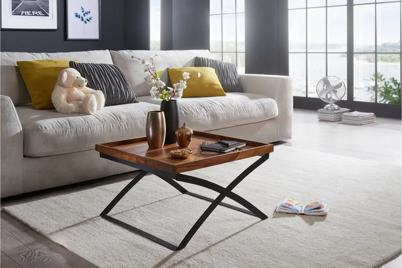 Sohvapöytä Roe 63 cm - Massiivi Puu/Musta - Huonekalut - Pöytä & ruokailuryhmä - Sohvapöytä