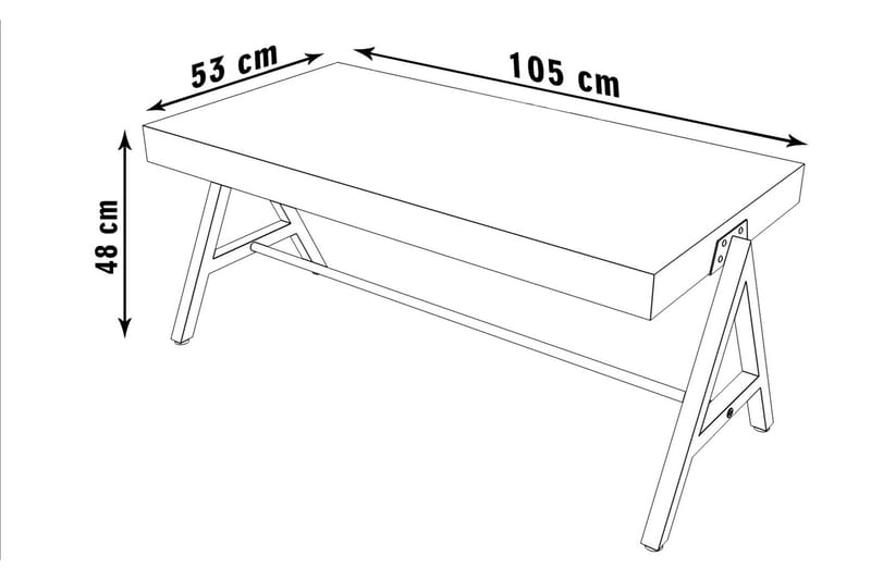 Sohvapöytä Rooman 105 cm - Luonnonväri/Musta - Sohvapöytä