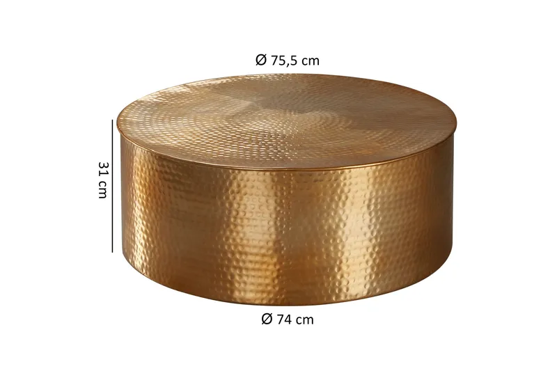 Sohvapöytä Rostek 75 cm Pyöreä - Kulta - Huonekalut - Pöytä & ruokailuryhmä - Sohvapöytä