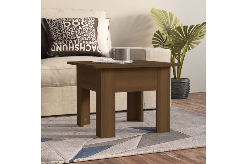 Sohvapöytä ruskea tammi 55x55x42 cm lastulevy - Ruskea - Huonekalut - Pöytä & ruokailuryhmä - Sohvapöytä
