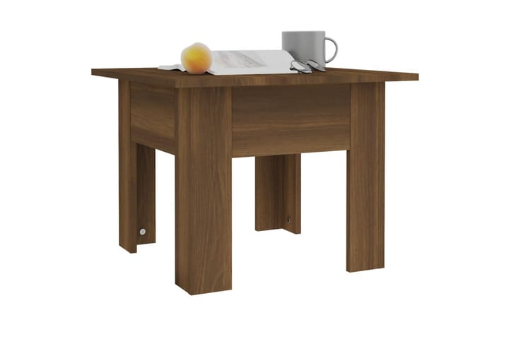Sohvapöytä ruskea tammi 55x55x42 cm lastulevy - Ruskea - Sohvapöytä