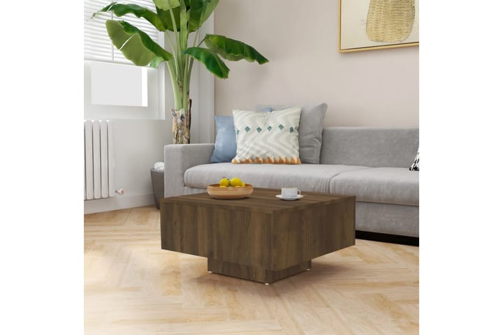 Sohvapöytä ruskea tammi 60x60x31,5 cm tekninen puu - Ruskea - Sohvapöytä