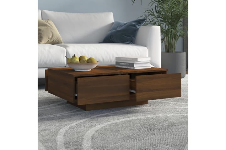 Sohvapöytä ruskea tammi 90x60x31 cm tekninen puu - Ruskea - Sohvapöytä