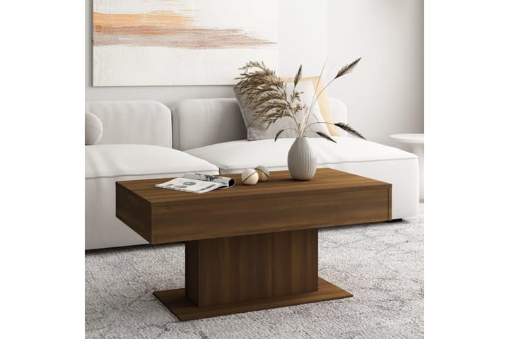 Sohvapöytä ruskea tammi 96x50x45 cm tekninen puu - Ruskea - Sohvapöytä