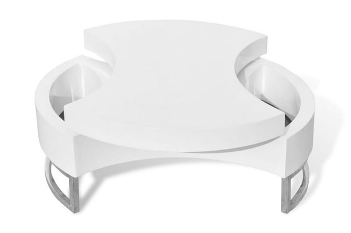 Sohvapöytä säädettävä muotoilu korkeakiilto valkoinen - Valkoinen - Sohvapöytä