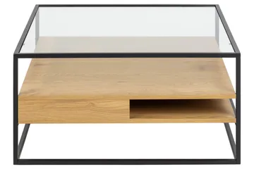 Sohvapöytä Sakila 80x80 cm - Läpinäkyvä - Huonekalut - Pöytä & ruokailuryhmä - Sohvapöytä - Sohvapöytä säilytystilalla