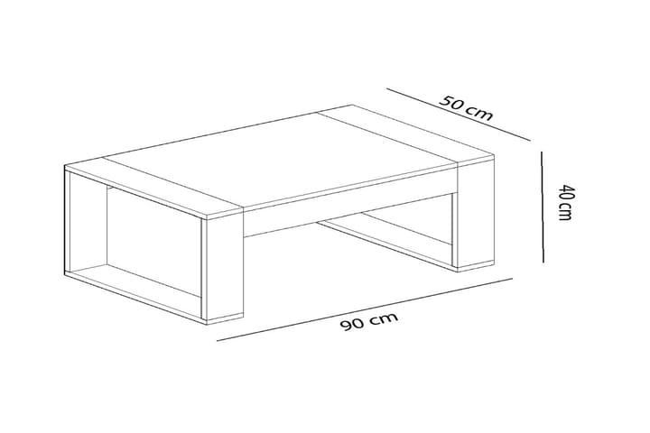Sohvapöytä Salamisim 90 cm - Valkoinen/Antrasiitti - Sohvapöytä