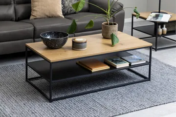 Sohvapöytä Saloni 120x60 cm - Luonnollinen - Huonekalut - Pöytä & ruokailuryhmä - Sohvapöytä - Sohvapöytä säilytystilalla